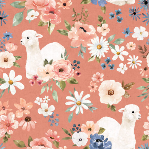 Wanderlust LlamaFloral Pink