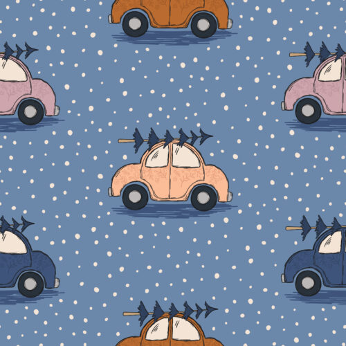 WhimsicalWinter Cars Multicolor