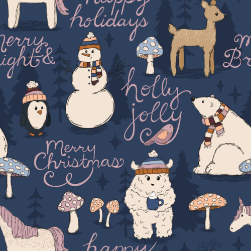 WhimsicalWinter HolidayCheer Blue