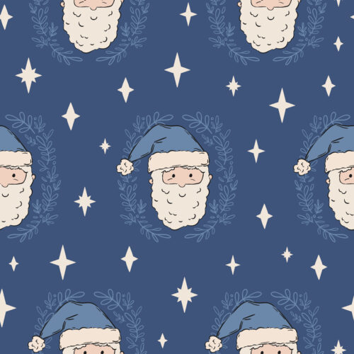 WhimsicalWinter OrnateSanta Blue