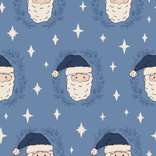 WhimsicalWinter OrnateSanta LightBlue