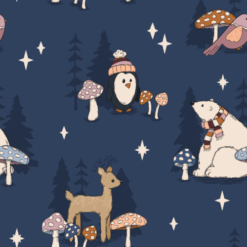WhimsicalWinter WinterAnimals Blue
