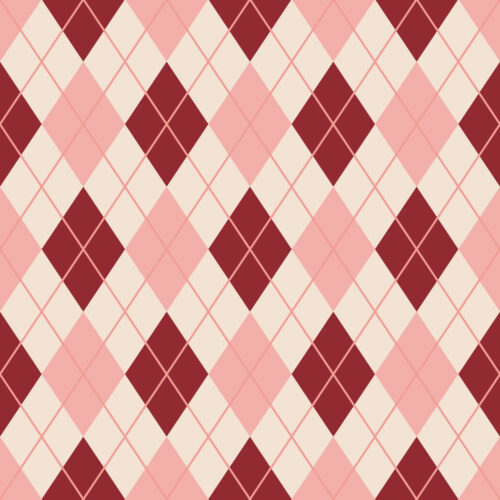 WhimsicalWinter Argyle PinkRed