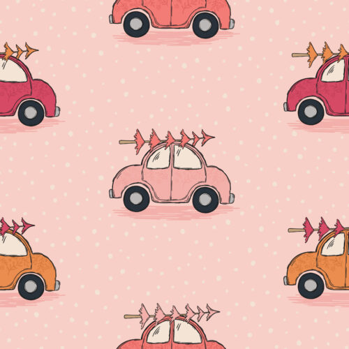 WhimsicalWinter Cars Pink