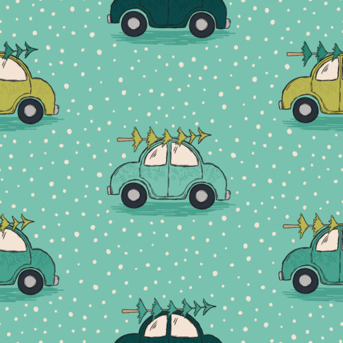 WhimsicalWinter Cars Teal