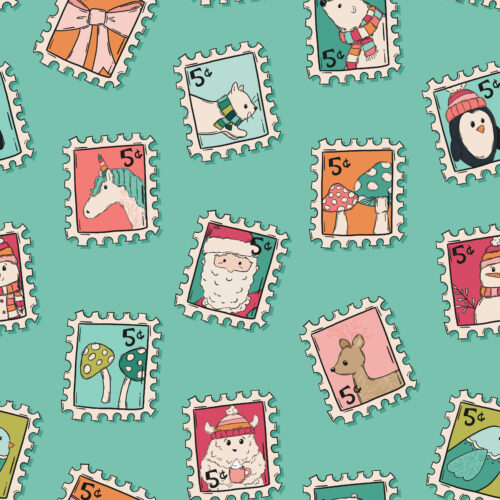 WhimsicalWinter Stamps Teal