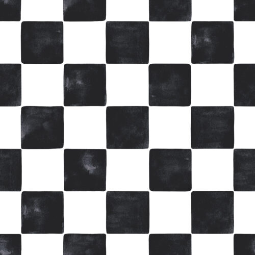 CR WildflowerFields Checkered BW