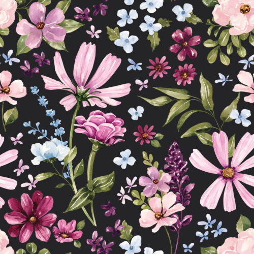 CR WildflowerFields Floral Black