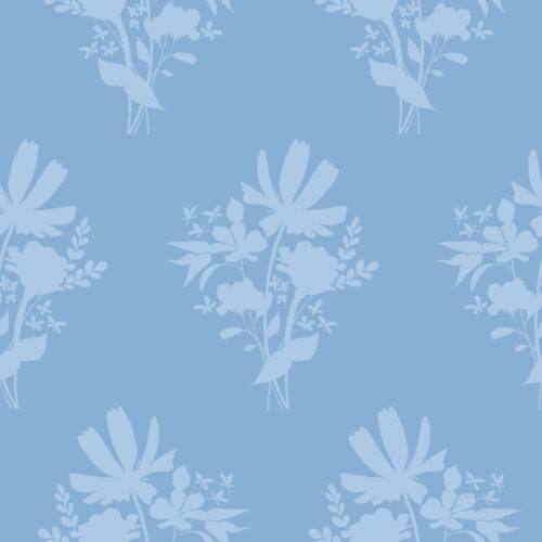 CR WildflowerFields FloralBouquet Silhouette Blue