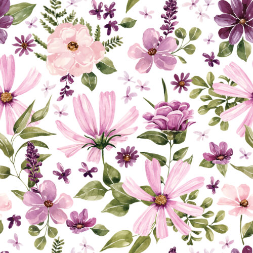 CR WildflowerFields LilacFloral White