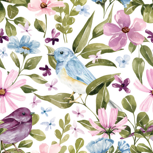 CR WildflowerFields LittleBirds White