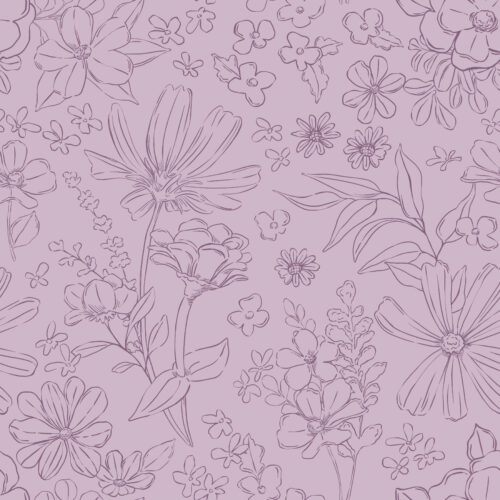 CR WildflowerFields SketchedFloral Purple