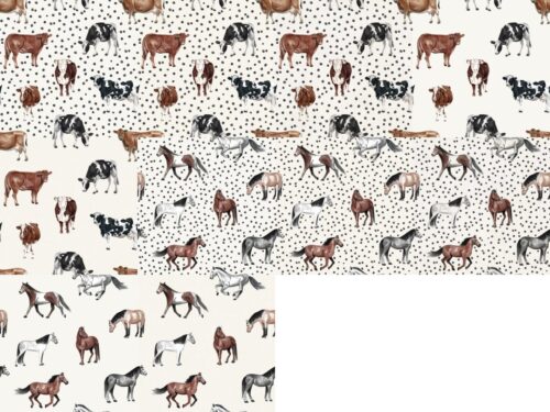 Boho Dots Cows and Horses