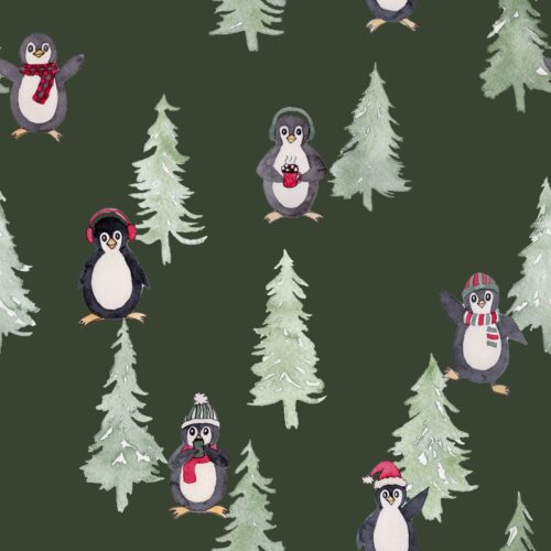 Penguins and Pine Trees on Fern