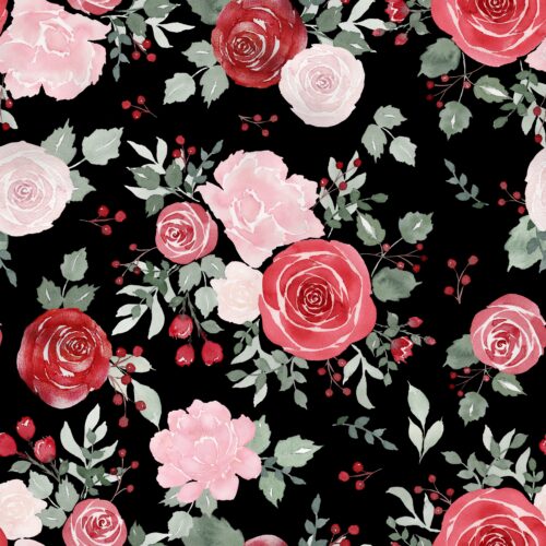 Peppermint Rose on Black