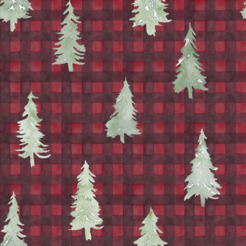 Pine Trees on Buffalo Plaid