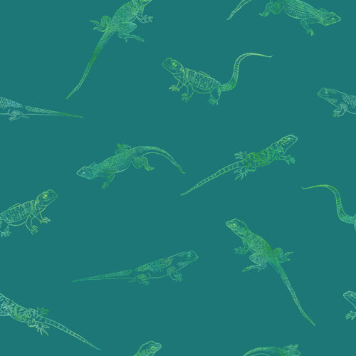 Ombre Lizards on Teal