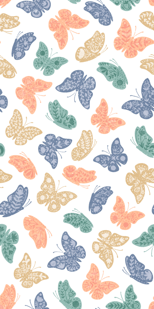 Doodlebug Butterfly Ballet Peach Fuzz and Aqua Blue