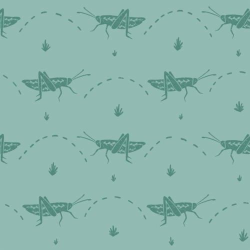 Doodlebug Hopping Grasshoppers Aqua Blue