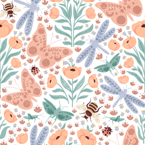 Doodlebug Springtime Dreams Peach Fuzz and Aqua Blue