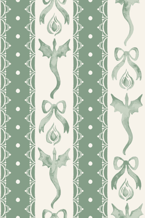 Dragon Lace Stripes Lilypad Green