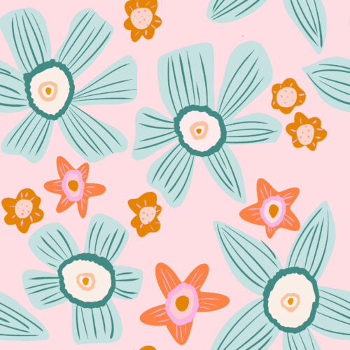 beach bums - Beach Blooms Pink