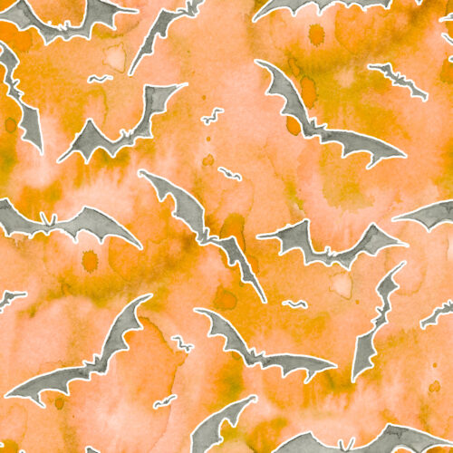 Hauntings - Haunting Bats Dark Orange 4