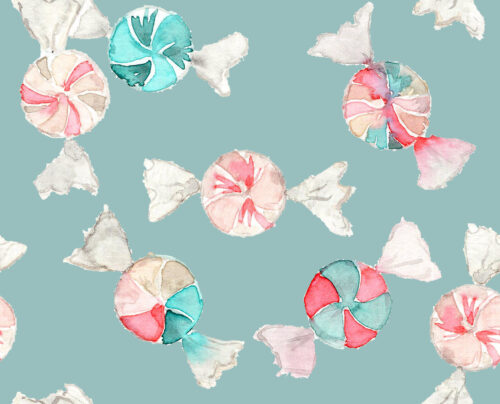 Peppermint & Gumdrops - Christmascandypeppermintpattfillteal