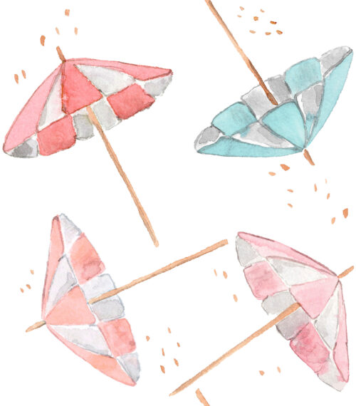 She Sells Seashells - Beach Umbrella On White