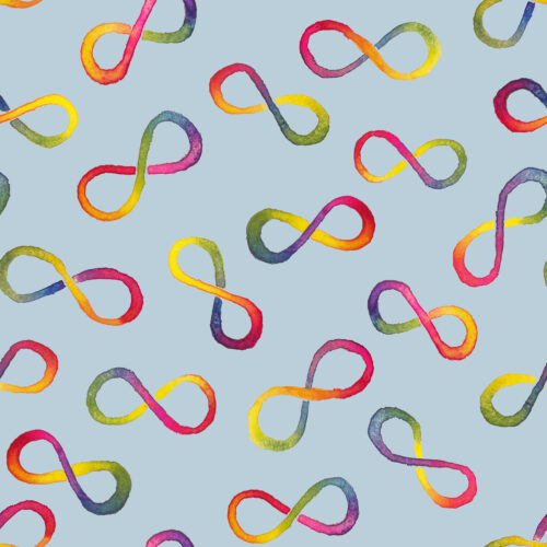Neurodiversity Infinity Loop on Light Blue