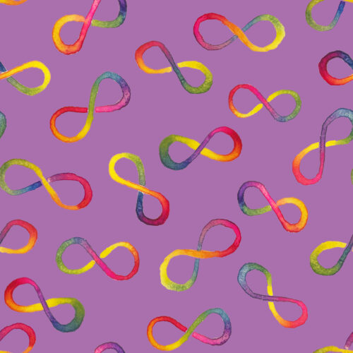 Neurodiversity Infinity Loop on Purple