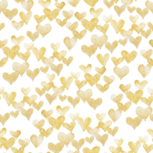Watercolor Gold Hearts