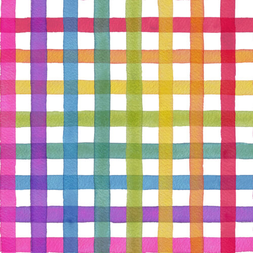 Watercolor Rainbow Gingham