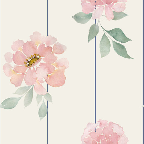 Peonies and Stripes Cream