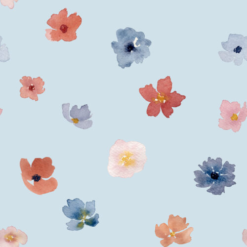 Whimsical Wildflowers Blue