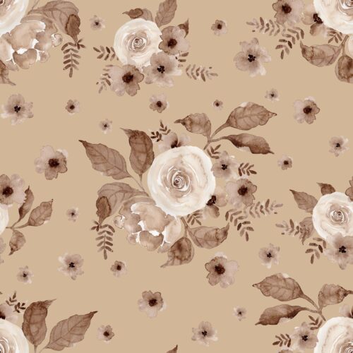 Cocoa Floral on Caramel