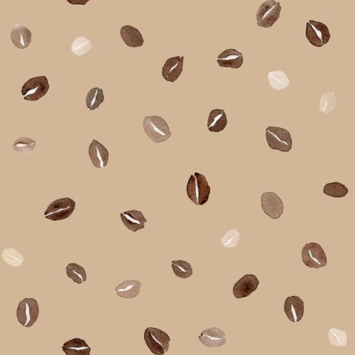 Coffee Bean Polka Dot on Caramel