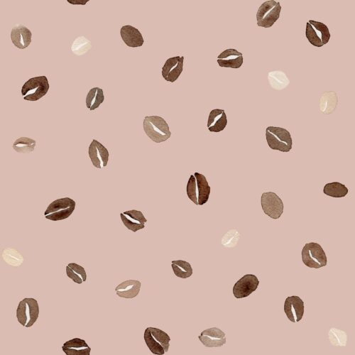 Coffee Bean Polka Dot on Rose