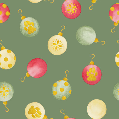 Meowy Christmas Ornaments Green