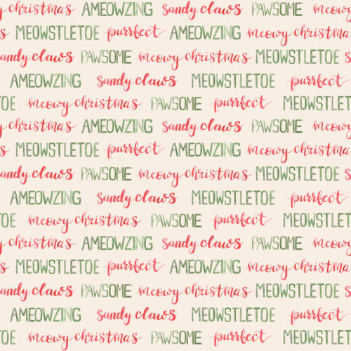 Meowy Christmas Script Cream