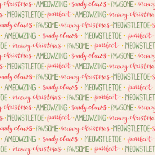 Meowy Christmas Script with Dots Cream