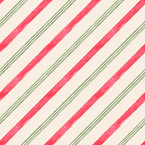 Watercolor Candy Cane Stripe Green Cream