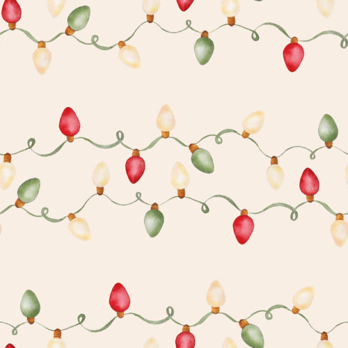 Watercolor Christmas Lights Cream