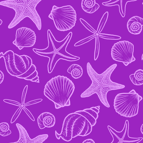 Seashells and Starfish Purple