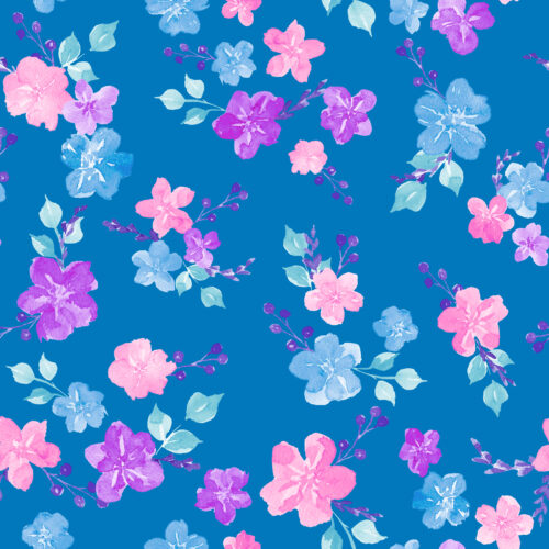 Vibrant Mermaid Floral Ocean Depths Blue
