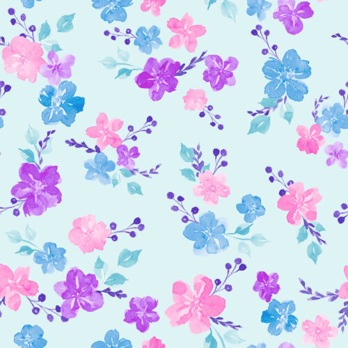 Vibrant Mermaid Floral Seafoam