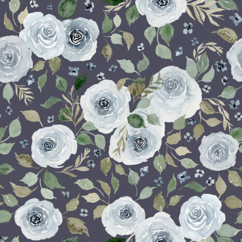 Mountain Floral on Navy