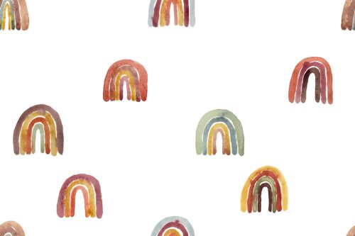 Whimsical Muted Watercolor Rainbows Large
