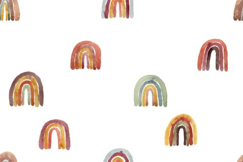 Whimsical Muted Watercolor Rainbows Small
