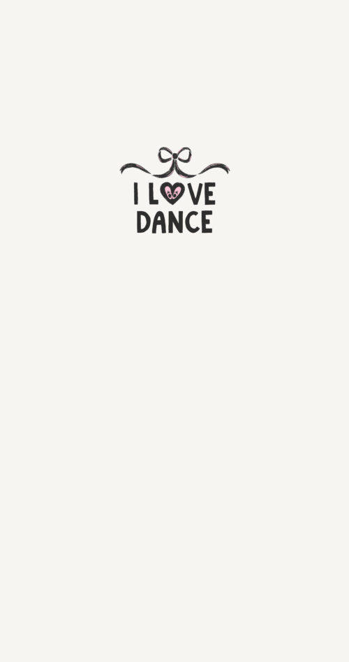 I Love Dance Panel Charcoal Black and Flushing Pink